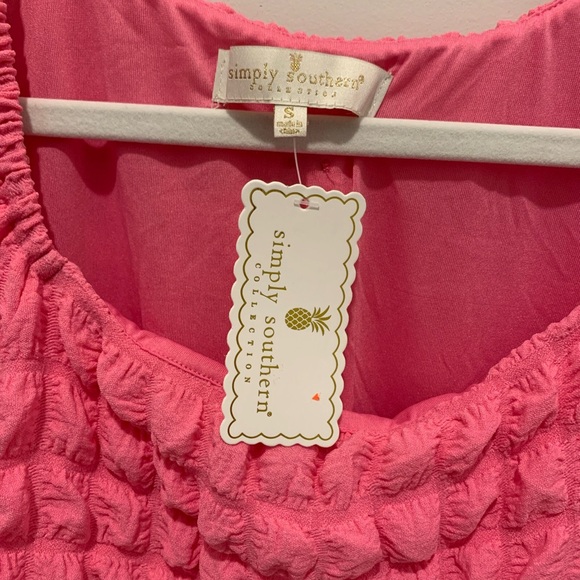 Simply Southern Pink Tiered Bubble Dress - Picture 6 of 11